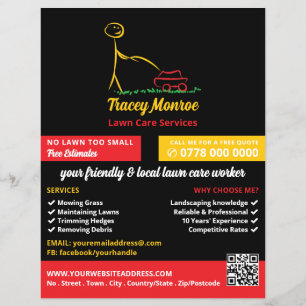 Prospectus 21,6 Cm X 24,94 Cm Travailleur de soins de pelouse, Services de soins