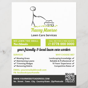 Prospectus 21,6 Cm X 24,94 Cm Travailleur de soins de pelouse, Services de soins