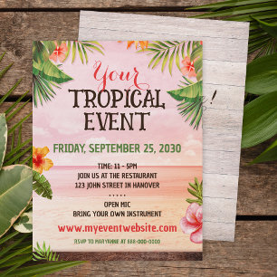 Prospectus 21,6 Cm X 24,94 Cm Tropical Caribbean Beach Party Event Flyer