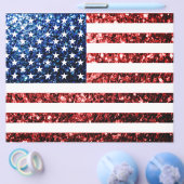 Prospectus 21,6 Cm X 24,94 Cm USA flag red & blue sparkles glitters (Simple)