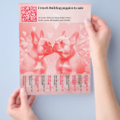 Prospectus 21,6 Cm X 24,94 Cm Vente de marionnettes Frenchie Design Circulaire (main)