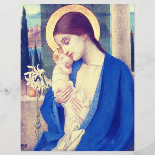 Prospectus 21,6 Cm X 24,94 Cm Vierge Marie et enfant par Marianne Stokes