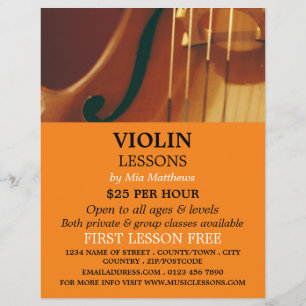 Prospectus 21,6 Cm X 24,94 Cm Violin Strings, Violin Lessons Advertising