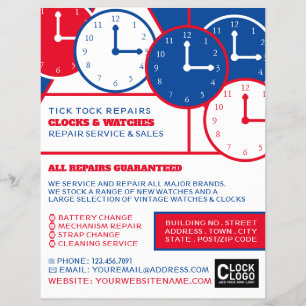 Prospectus 21,6 Cm X 24,94 Cm Visages de l'horloge, Horologiste publicité