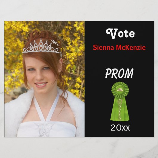 Prospectus 21,6 Cm X 24,94 Cm Votez-moi pour Prom Queen (Vert) (Devant)
