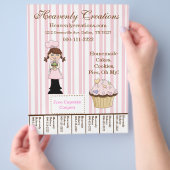 Prospectus 21,6 Cm X 24,94 Cm Whimsical Cupcake Bakery Flyer avec étiquettes (main)