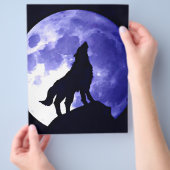 Prospectus 21,6 Cm X 24,94 Cm Wolf Howling à Moon (main)
