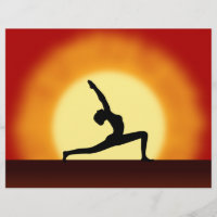 Yoga Enseignant Sunrise Poster Femme Silhouette Fl