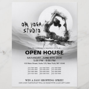 Prospectus 21,6 Cm X 24,94 Cm Yoga Reiki à une jambe King Pigeon Pose Aquarelle