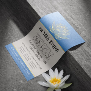 Prospectus 21,6 Cm X 24,94 Cm YOGA Studio Meditation Instructor Open House Lotus