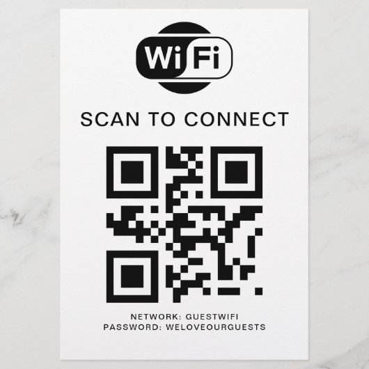 Prospectus Mot de passe Wifi | Analyse du code QR pour se con (Devant)