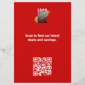 Prospectus Simple Red Business Logo QR Code Vente promotionne (Dos)