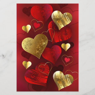 Prospectus Valentines dorées et rouges