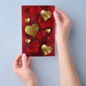 Prospectus Valentines dorées et rouges (Poignée)