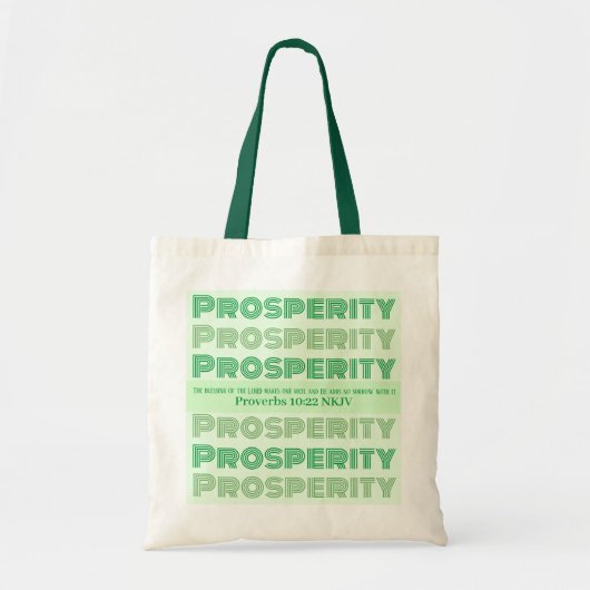 Prosperity Bijbel Verse Spreuken Lichtgroen Tote Bag (Voorkant)