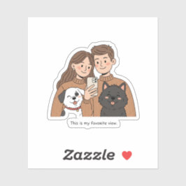 Prosperity Paws: The Ultimate Couple & Pet Sticker
