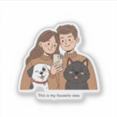 Prosperity Paws: The Ultimate Couple & Pet Sticker (Voorkant)