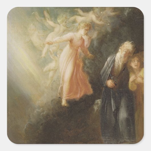 Prospero, Miranda en Ariel uit 'The Tempest', c Vierkante Sticker (Voorkant)