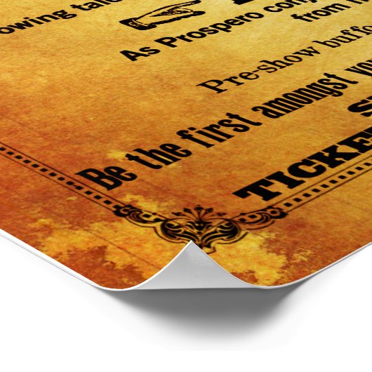 Prospero ! Poster magicien 16" x 20" (Coin)