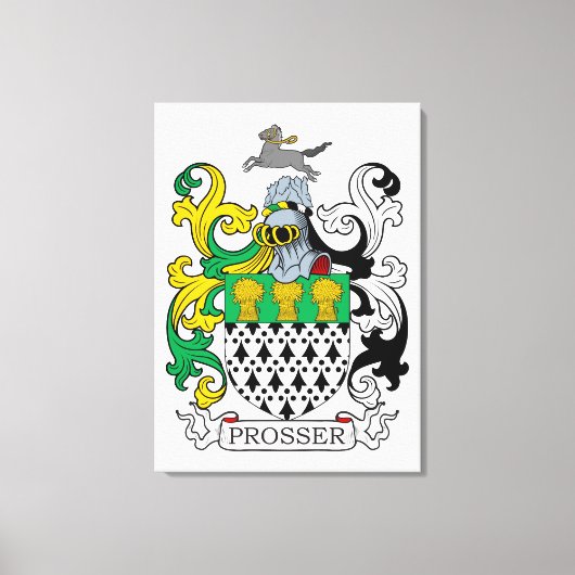 Prosser Family Crest Canvas Afdruk (Voorkant)