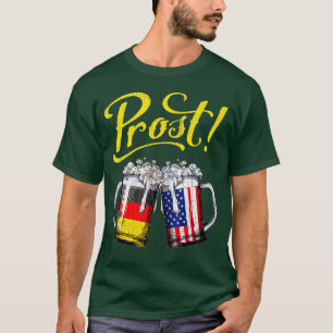 Prost Beer American Flag Funny Oktoberfest T-shirt