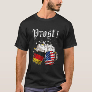 Prost Beer German American Flag Oktoberfest Mannen T-shirt