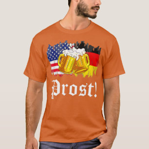 Prost Beer German American Flag T Oktoberfest Mann T-shirt