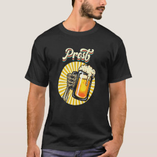 Prost beer Mok Skeleton Hand Oktoberfest German Be T-shirt