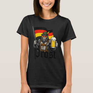 Prost Bigfoot Bier Drinken Lederhosen Duits T-shirt