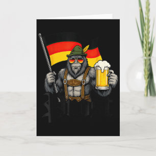 Prost Bigfoot Bierdrinken Lederhosen Duits Kaart
