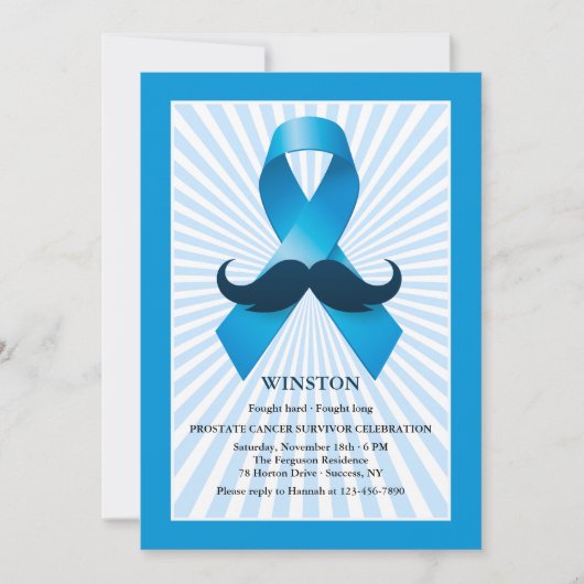 Prostaatkanker Lint Survivor Celebratie Kaart (Voorkant)