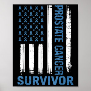 Prostaatkanker overlevende vlag lint poster