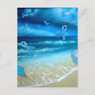 Prostaatkanker ribbons die over het strand drijven briefkaart