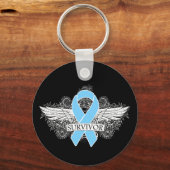 Prostaatkanker - Wingel SURVIVOR-lint Sleutelhanger (Voorkant)