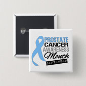 Prostaatkankerbewustmakingsmaand Vierkante Button 5,1 Cm (Voorkant /achterkant)