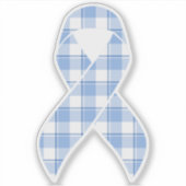 Prostate Cancer Awareness Plaid Light Blue Ribbon Sticker (Voorkant)