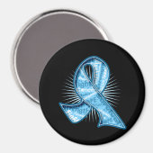 Prostate Cancer Slogan Watermark Ribbon Magneet (Voorkant / Achterkant)