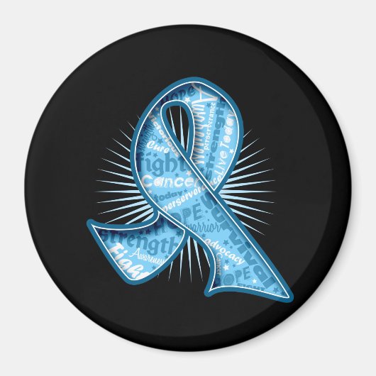 Prostate Cancer Slogan Watermark Ribbon Magneet (Voorkant)