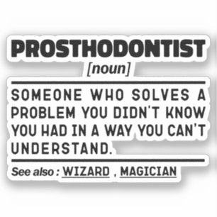 Prosthodontist zelfstandig naamwoord tandarts Humo Sticker