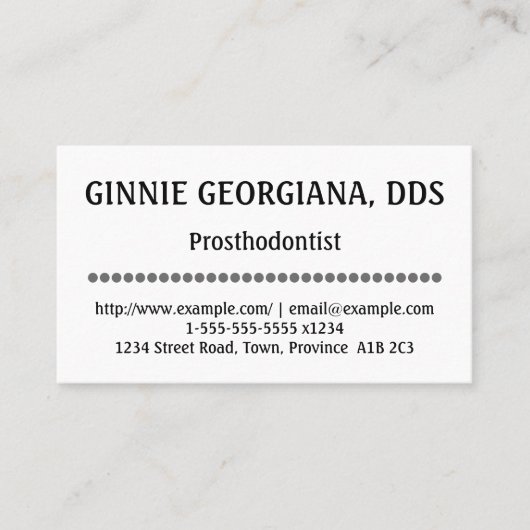 Prosthodontiste Carte de visite propre et professi (Devant)