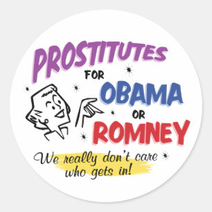 Prostituees voor Obama of Romney Stickers