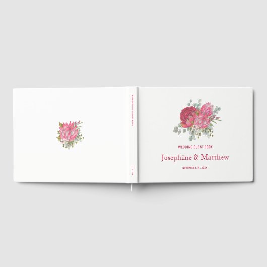 Protea Bloem Bruiloft Gastenboek (Volledig)