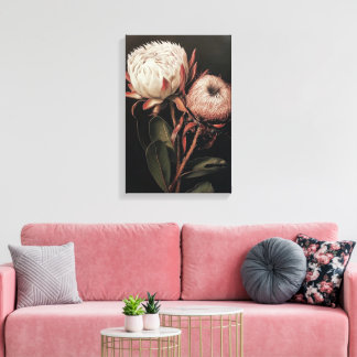 Protea bloem verf decor canvas afdruk