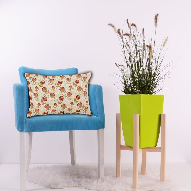 Protea Bloem Woestijn Bloemen roze Patroon Accent Kussen (Creator heeft geüpload)