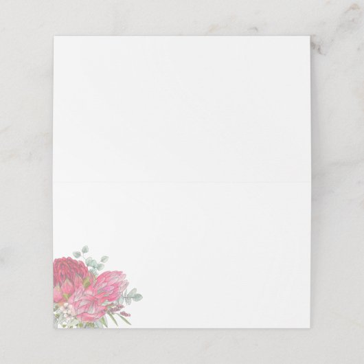 Protea bloemen plaats kaarten (Buitenkant ongevouwen)