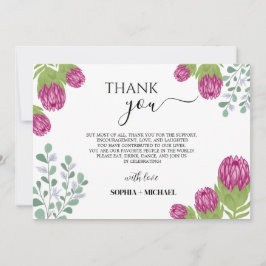 Protea Bloemtuin Dank u bruiloft Kaart