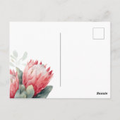 Protea Blush Waterverf Bloemen bruiloft Briefkaart (Achterkant)