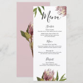 Protea Boho Green Eucalyptus Menu Mariage (Devant / Derrière)