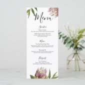 Protea Boho Green Eucalyptus Menu Mariage (Debout devant)