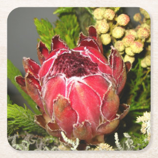 Protea Bouquet Vierkante Kartonnen Onderzetter
